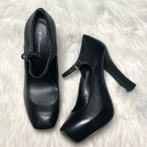 BCBG Generation”Iago” Leather MaryJane Platform Heels,Size-9